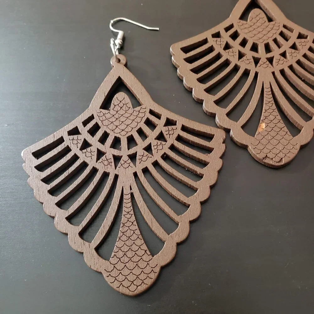 Bohemian Wooden Drop Lightweight Dangle Earrings